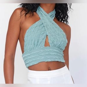 Princess Polly Chayse Top Size 4 Blue